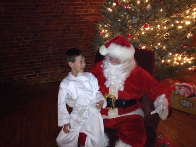 We stopped off to see Santa the other day on the way to Tae Kwon Do