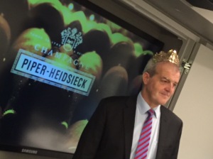 Things got a little crazy during the walk-around tasting with Régis donning the tiara from the bottle of Piper-Heidsieck Rare.