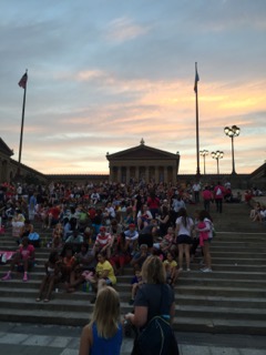 Watching movies on the Art Museum steps.